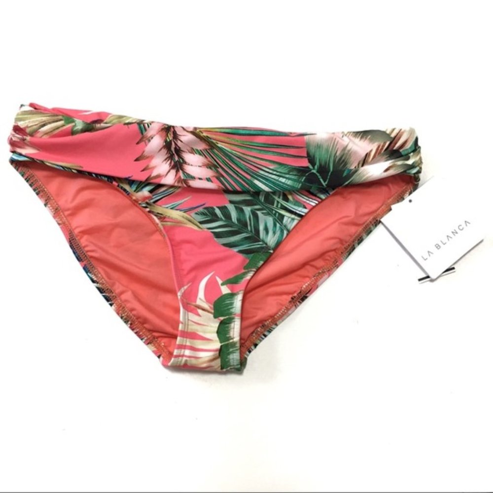 La Blanca Tropical Hawaiian Coral Bottoms Bikini - Picture 1 of 5